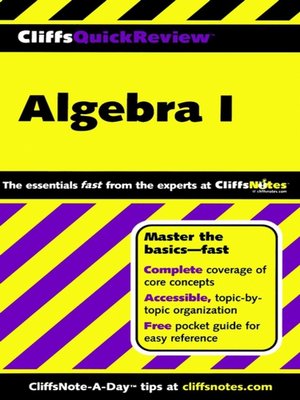cover image of CliffsQuickReview Algebra I